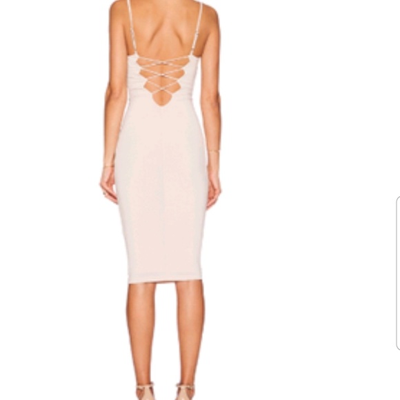 NOOKIE PINK NUDE BODYCON DRESS - Picture 3 of 7